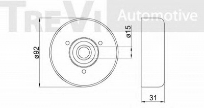 TREVI AUTOMOTIVE ta1323 -  Натяжной ролик, поликлиновой  ремень